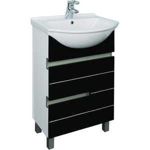 Купить Aquanet Доминика Тумба под раковину 60 см. (раковина 170121) цв.белый (фасад черный) в магазине 1StСантехника - купить сантехнику в магазине во Владивостоке